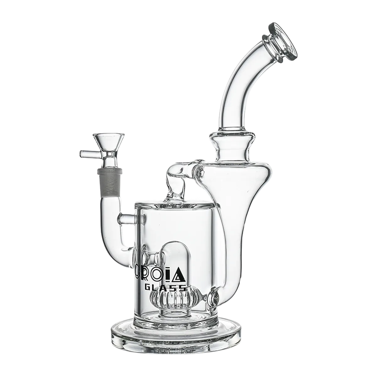 Croia Glass 10" Hourglass Recycler Scientific Bong with Crown Perc | Croia Glass